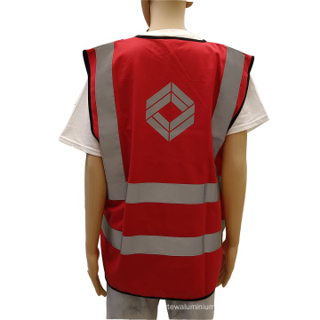 Red Volunteer Multi Colors Reflective Vest With Logo For Ourdoor Events